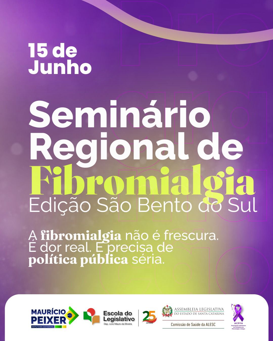 SÃO BENTO DO SUL RECEBE SEMINÁRIO SOBRE FIBROMIALGIA COM CHAMADO POR RESPOSTAS E POLÍTICAS PÚBLICAS