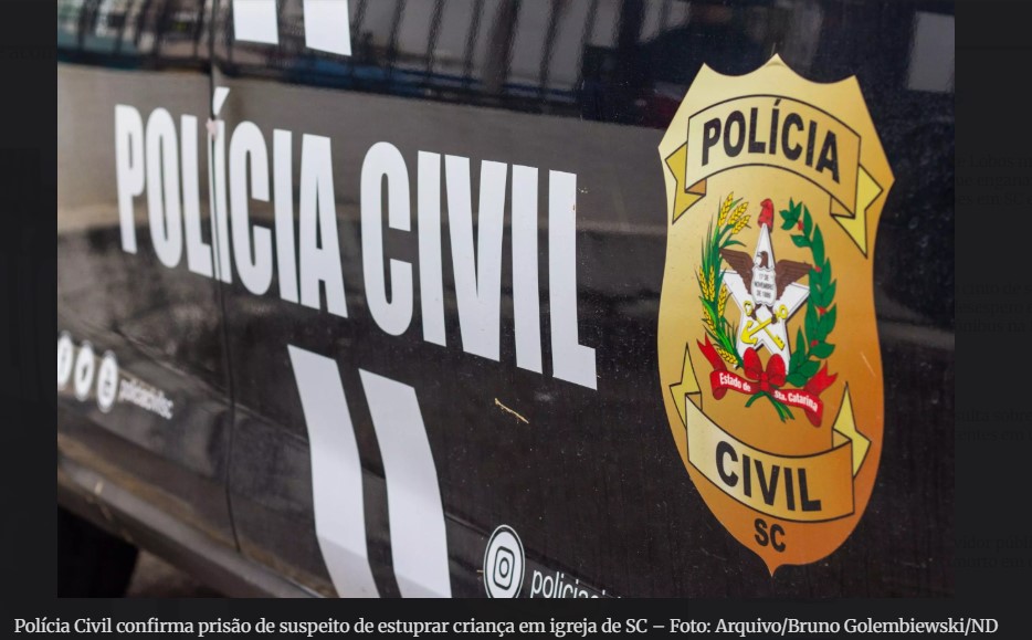 Vagabundo preso por suspeita de estuprar criança em banheiro de igreja em Camboriú